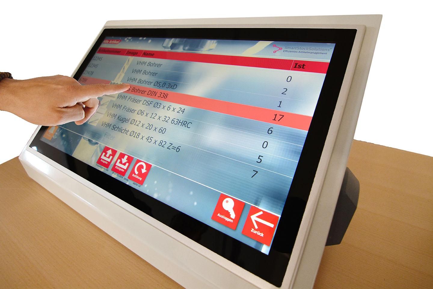 21-Zoll-Touchscreen für die Steuerung eines Werkzeugausgabesystems von STB
