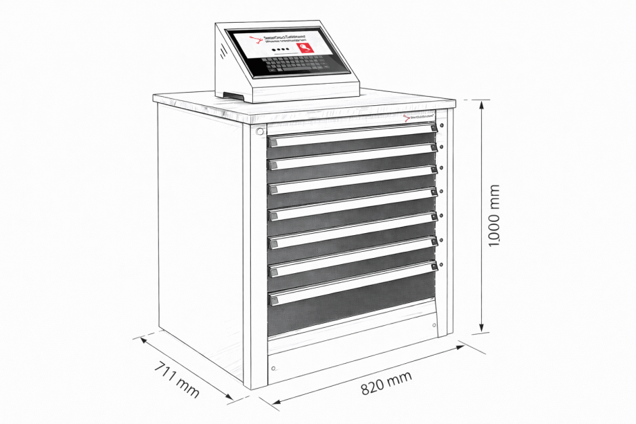 abmessungen schubladenregalsystem ws 8 600 betriebsmittelverwaltung