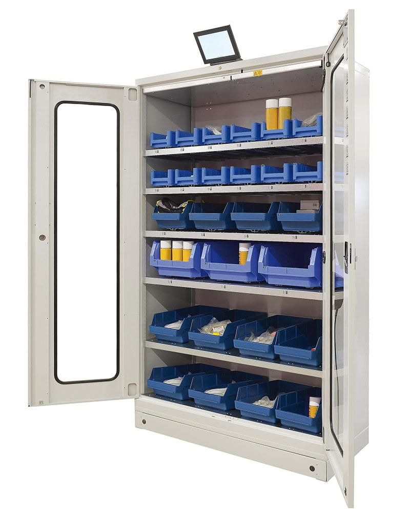 Wiegezellenschrank FTS 50 zur Betriebsmittel- und PSA-Verwaltung offen seitlich