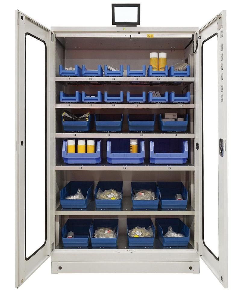 Wiegezellenschrank FTS 50 zur Betriebsmittel- und PSA-Verwaltung offen