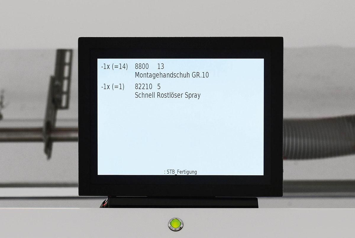 Wiegezellenschrank FTS 50 zur Betriebsmittel- und PSA-Verwaltung Monitor