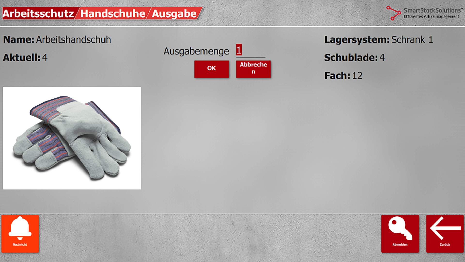 Artikelentnahme mit der Lagerverwaltungssoftware SmartStockSolutions